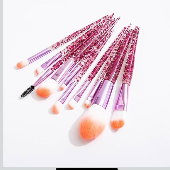 Pink Glitter Makeup Brush Set NWT - Picture 2 of 4